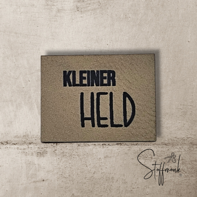 Label - Kleiner HELD - ca. 3cm x 4cm - Kunstleder ++ Farbauswahl ++